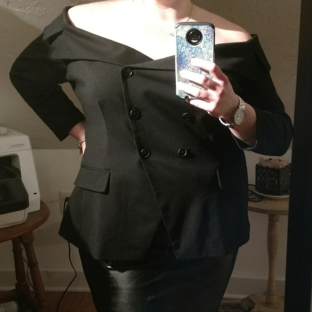Sexy off the shoulder blazer style top